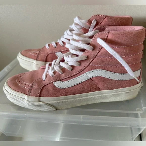Vans Shoes Vans Pink And White Sneakers With Classic Stripe